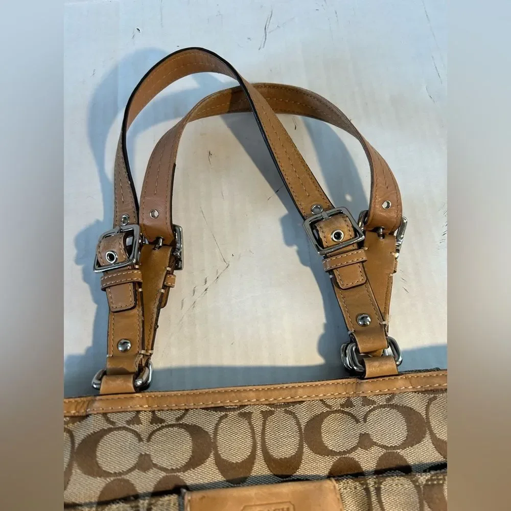 Coach Hampton Signature Brown Tote Bag F13077